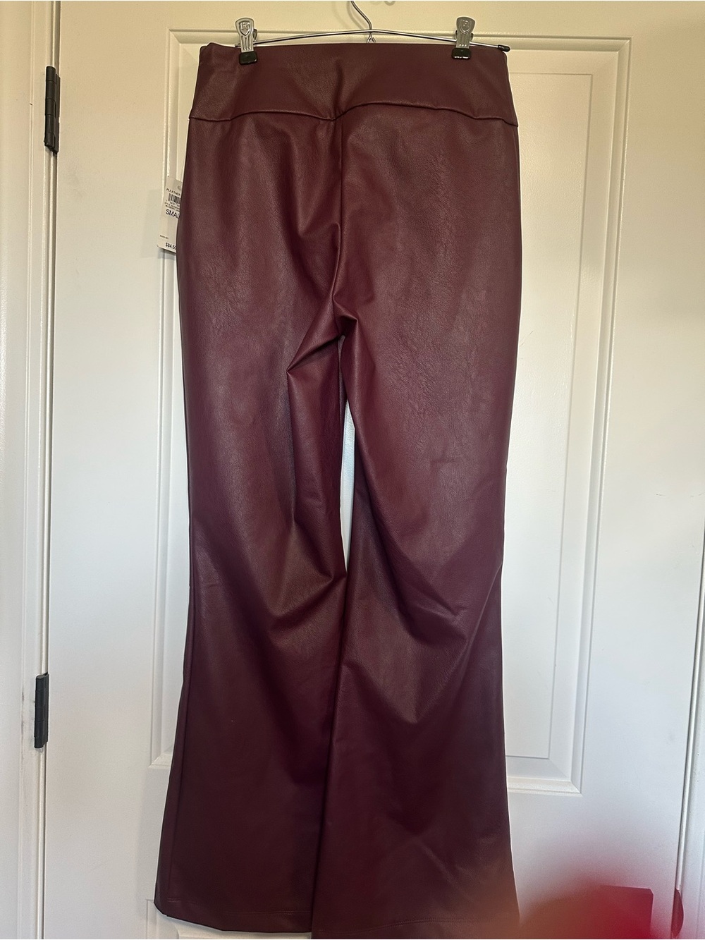 INC International Concepts Burgundy Faux Leather Boot Cut Pants